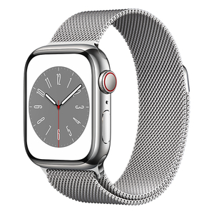 Apple Apple Watch Series 8(GPS + Cellularモデル)- 41mm シルバーステンレススチールケースとシルバーミラネーゼループ MNJ83J/A-イメージ1