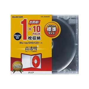 エレコム Blu-ray/DVD/CDケース(標準/PS/1枚収納) 10パック CCD-JSCN10シリーズ クリア CCD-JSCN10CR-イメージ2