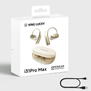 KINGLUCKY オープンイヤー型(空気伝導式)完全ワイヤレスイヤフォン i31Pro Max ゴールド I31PROMAXGD-イメージ7