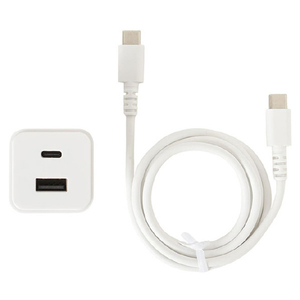 クオリティトラストジャパン PD35W対応 TYPE-C1ポート/USB1ポート ACアダプタ+CTOCケーブル ホワイト QTC-026WH-イメージ1