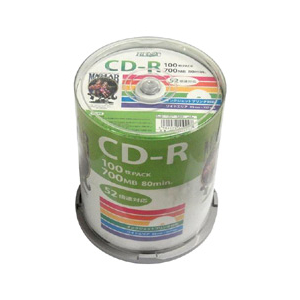 磁気研究所 データ用CD-R 700MB 52倍速対応 インクジェットプリンタ対応 100枚入り HDCR80GP100-イメージ1