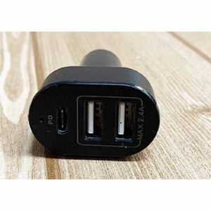 オズマ PD18W対応 TYPE-C1ポート/USB2ポート DC充電器 ブラック DCU2C-30ADBK-イメージ3