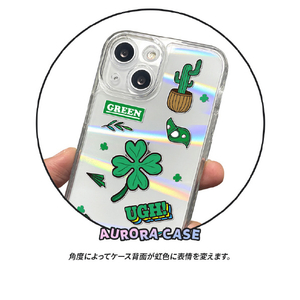 BOOGIE WOOGIE iPhone 13用オーロラケース Green BW22002I13GN-イメージ6