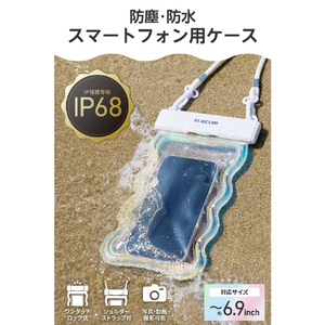 エレコム スマホ用防水ケース IP68 ウェーブ フローティング ワンタッチ オーロラ P-WPSW26ARR-イメージ2