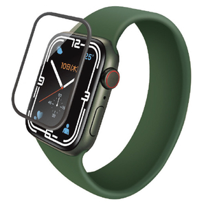 エレコム Apple Watch Series 7(45mm)用フルカバーガラスフィルム 高透明/ブルーライトカット/硬度10H/フルラウンド設計/指紋防止/飛散防止設計 AW-21AFLGGBR-イメージ1