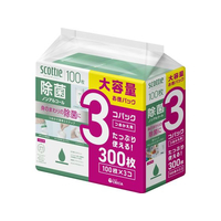 クレシア スコッティ ウェットティシュー 除菌 ノンアルコール 100枚 詰替用 3個 FC684TH-77153