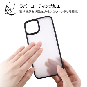 レイアウト iPhone 14/13用マットハイブリッドケース SHEER シアーホワイト/ブラック RT-P36BS4/WB-イメージ4