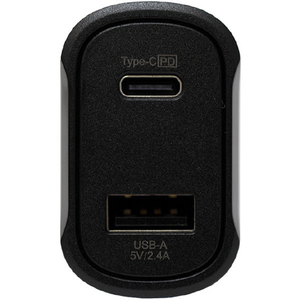 オズマ PD60W対応 TYPE-C1ポート/USB1ポート DC充電器 ブラック DCUC-60ADBK-イメージ2