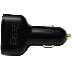 オズマ PD60W対応 TYPE-C1ポート/USB1ポート DC充電器 ブラック DCUC-60ADBK-イメージ3