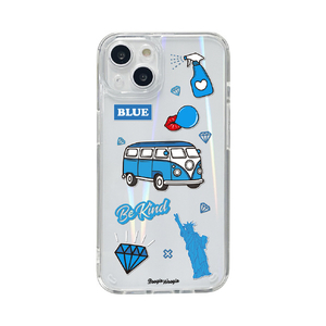 BOOGIE WOOGIE iPhone 13用オーロラケース Blue BW22003I13BL-イメージ1
