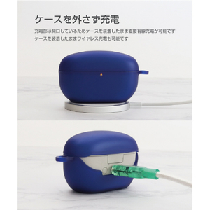musashino LABEL WF-1000XM5用ソフトカバー マットブルー CP-WF10XM5C2/MA-イメージ4