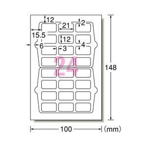 エーワン 手書きもプリントもできるラベル はがきサイズ 角型24面 12シート入り 26003-イメージ2
