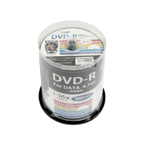 磁気研究所 データ用DVD-R 4．7GB 1-16倍速対応 インクジェットプリンタ対応 100枚入り HDDR47JNP100-イメージ1