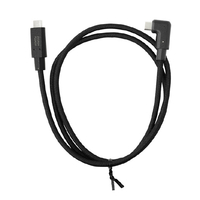 イツワ商事 USB TYPE-C TO C L字 ケーブル 20GBPS PD240W 1．0M MODGET 黒 ITC20G2510LBK
