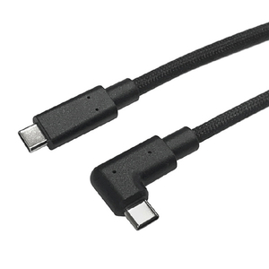 イツワ商事 USB TYPE-C TO C L字 ケーブル 20GBPS PD240W 1．0M MODGET 黒 ITC20G2510LBK-イメージ2