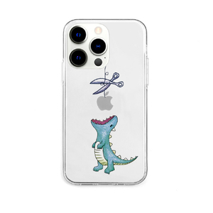 AKAN iPhone 13 Pro用ソフトクリアケース はらぺこザウルス グリーン AK21004I13P-イメージ1
