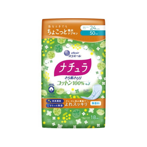 大王製紙 ナチュラ/さら肌さらり コットン100% よれスッキリ吸水ナプキン 18P FCT7067-イメージ1