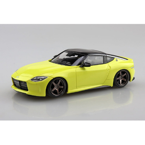 アオシマ 1/32 ニッサン RZ34 フェアレディZ カスタムホイール(イカズチイエロー) 楽プラ スナップキット No.17CU-IY Aﾗｸﾌﾟﾗ17CUIYRZ34CWIｲｴﾛ--イメージ2