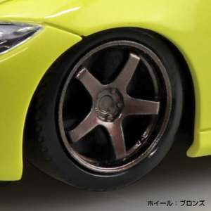 アオシマ 1/32 ニッサン RZ34 フェアレディZ カスタムホイール(イカズチイエロー) 楽プラ スナップキット No.17CU-IY Aﾗｸﾌﾟﾗ17CUIYRZ34CWIｲｴﾛ--イメージ4