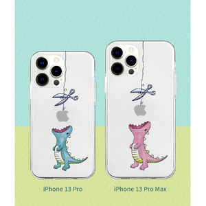 AKAN iPhone 13 Pro用ソフトクリアケース はらぺこザウルス ピンク AK21005I13P-イメージ10