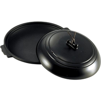 マイン アルミ 丸型 陶板焼 黒 M10-598 直径168 FC719LN-5238820