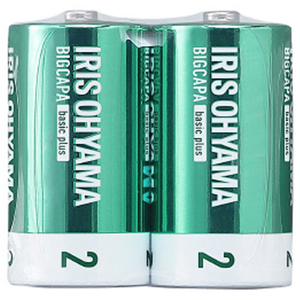 アイリスオーヤマ 単2アルカリ乾電池2本パック BIGCAPA basic+ LR14BBP/2S アイリスオーヤマ 単2アルカリ乾電池2本パック BIGCAPA basic+ LR14BBP/2S
