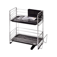 パール金属 シンプルストレージ スリム水切りラック2 段 ブラック FC670NM-HB-1144