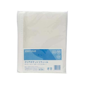 スマートバリュー クリアポケットリフィル30穴2・4穴兼用0.06mm 100枚 FC380PH-D134J-イメージ1