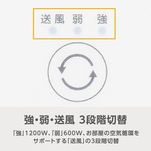 e angle 人感セラミックヒーター ホワイト ANGC-CHS12-A-WH-イメージ4
