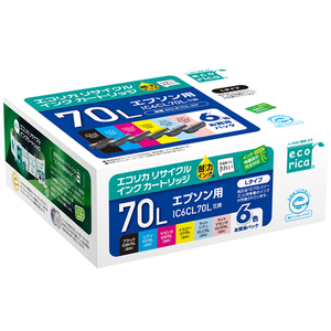 エコリカ エプソン用リサイクルインクカートリッジIC6CL70L F940430-ECI-E70L-6P-イメージ1