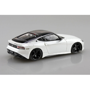 アオシマ　 1/32 ニッサン RZ34 フェアレディZ カスタムホイール (プリズムホワイト) 楽プラ スナップキット No.17CU-PW Aﾗｸﾌﾟﾗ17CUPWRZ34CWPﾎﾜｲﾄ-イメージ2