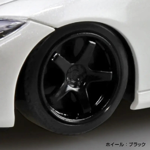 アオシマ　 1/32 ニッサン RZ34 フェアレディZ カスタムホイール (プリズムホワイト) 楽プラ スナップキット No.17CU-PW Aﾗｸﾌﾟﾗ17CUPWRZ34CWPﾎﾜｲﾄ-イメージ3