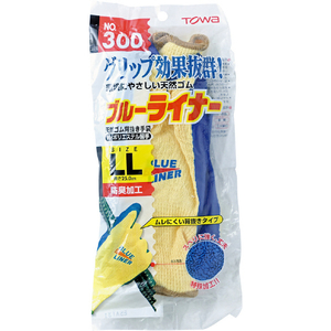 トワロン 天然ゴム背抜き手袋　ブルーライナー　ＬＬ 300-2L-イメージ6