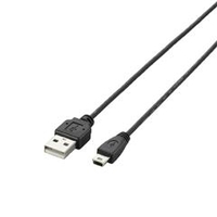 エレコム 極細USB2．0ケーブル(mini-Bタイプ)(0．5m) ブラック U2C-MXN05BK