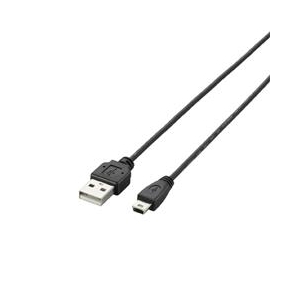 エレコム 極細USB2．0ケーブル(mini-Bタイプ)(0．5m) ブラック U2C-MXN05BK-イメージ1