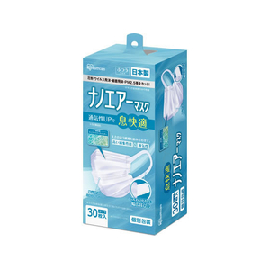 アイリスオーヤマ ナノエアーマスク ふつうサイズ 30枚入 ホワイト FCJ466L-PK-NI30L-イメージ1
