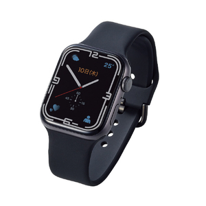 エレコム Apple Watch (45/44/42mm)用シリコンバンド Lサイズ ブラック AW-45BDSCLBK-イメージ2