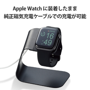 エレコム Apple Watch (45/44/42mm)用シリコンバンド Lサイズ ブラック AW-45BDSCLBK-イメージ6
