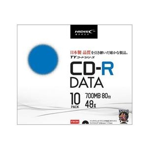 磁気研究所 データ用CD-R 700MB 1-48倍速対応 インクジェットプリンタ対応 10枚入り HI DISC TYシリーズ TYCR80YP10SC-イメージ1