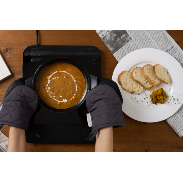 I-CHAIN JAPAN 超薄型IHクッキングヒーター ブラック IC-THC01-BK 9段階