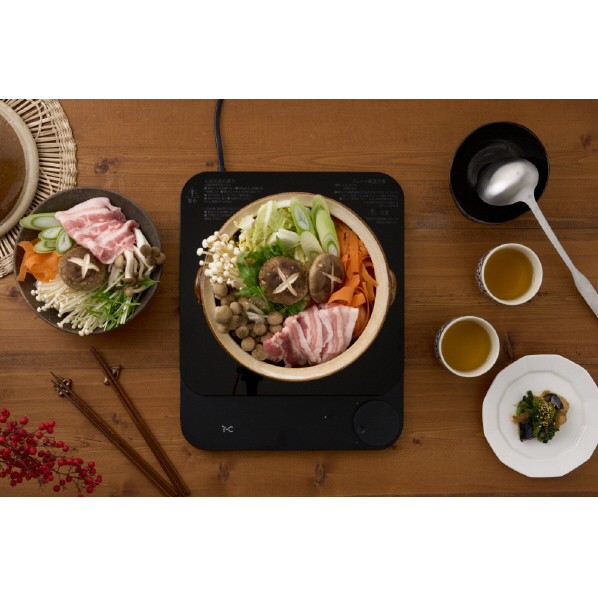 I-CHAIN JAPAN 超薄型IHクッキングヒーター ブラック IC-THC01-BK 9段階