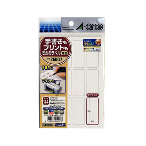 エーワン 手書きもプリントもできるラベル はがきサイズ 角型12面 12シート入り 26007-イメージ1