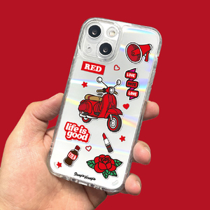 BOOGIE WOOGIE iPhone 13 Pro用オーロラケース Red BW22008I13PRD-イメージ10