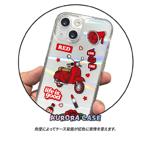 BOOGIE WOOGIE iPhone 13 Pro用オーロラケース Red BW22008I13PRD-イメージ6