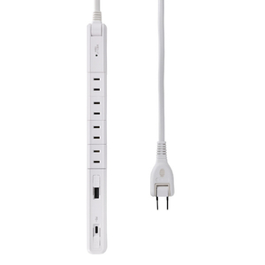 エルパ USBスリム回転タップ PD対応2m ホワイト WB-RSL4222SUCW-イメージ1