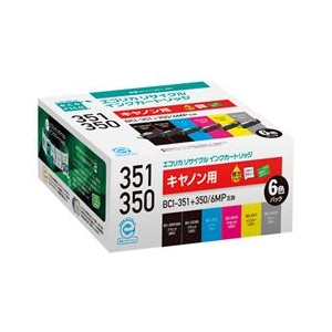 エコリカ キヤノン用リサイクルインクカートリッジ 6色パック ECI-C351-6P エコリカ キヤノン用リサイクルインクカートリッジ 6色パック ECI-C351-6P