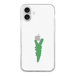 AKAN iPhone 16 Plus用ソフトクリアケース モグモグ ワニ AK27008I16PL-イメージ1