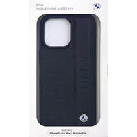 BMW iPhone 15 Pro Max用本革 背面ケース ブラック BMHCP15X22RDPK