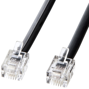 サンワサプライ モジュラーケーブル 10m ブラック TEL-N1-10BKN2-イメージ1