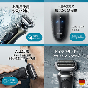 ブラウン 3枚刃シェーバー シリーズ7 ブラック 72-N1500S-イメージ5